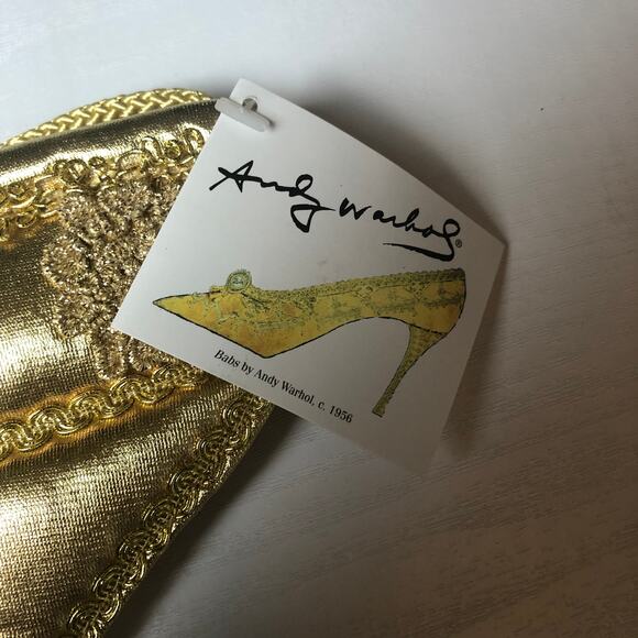 Vintage Y2k NWT Deadstock Andy Warhol Pop Art Avant Garde Babs Gold Shoe Purse - Picture 2 of 13